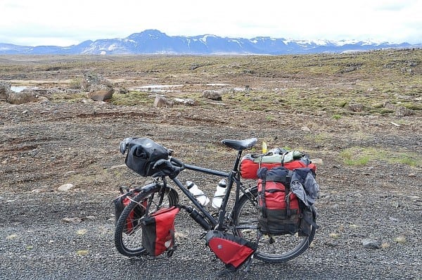 Mein bepacktes Rad auf Island