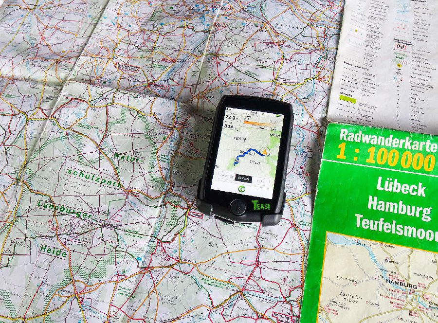 Mit Karte und Teasi Pro unterwegs