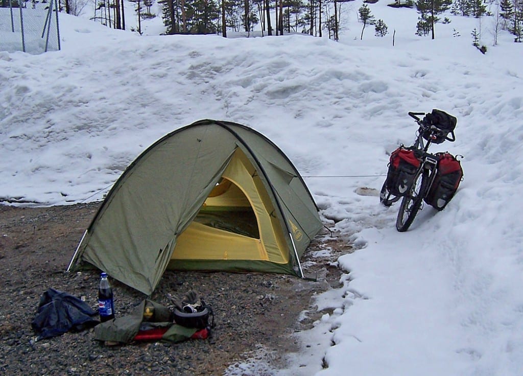 radtour im winter zelten in norwegen