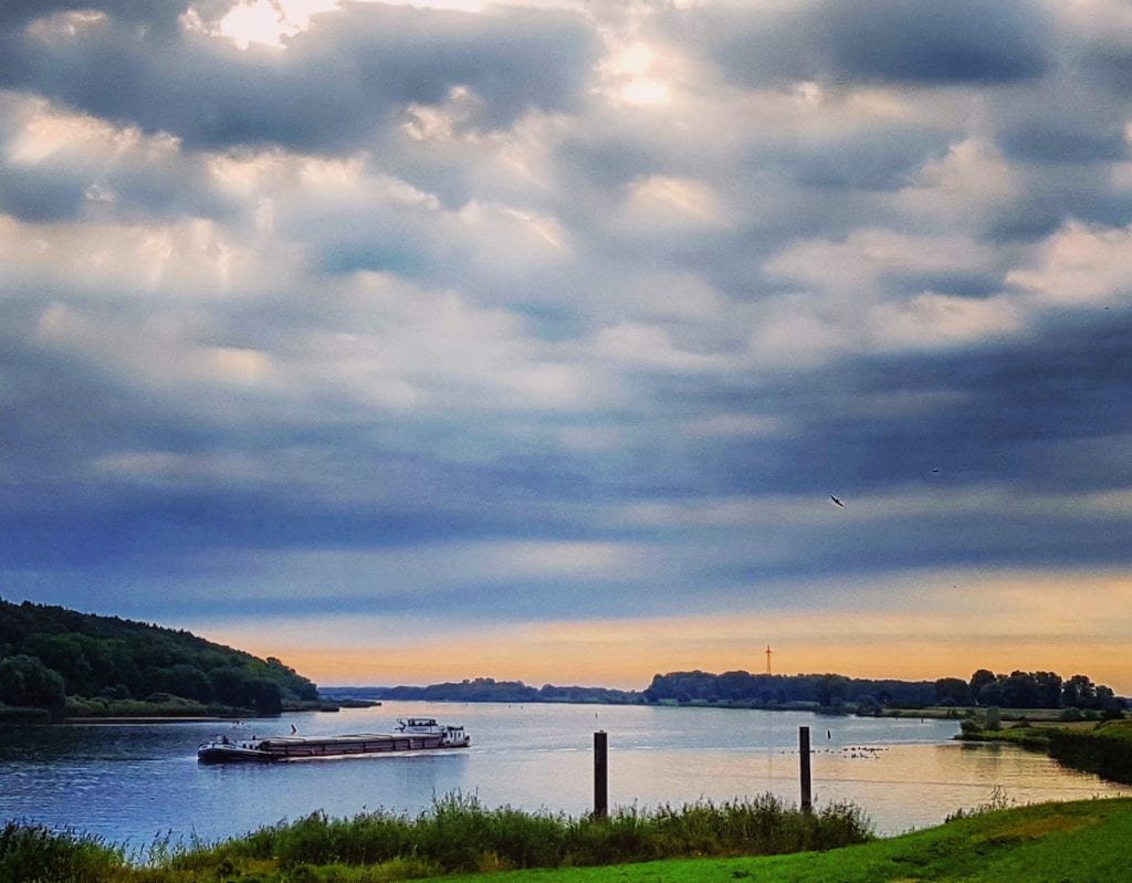 In den Morgenstunden entlang der Elbe